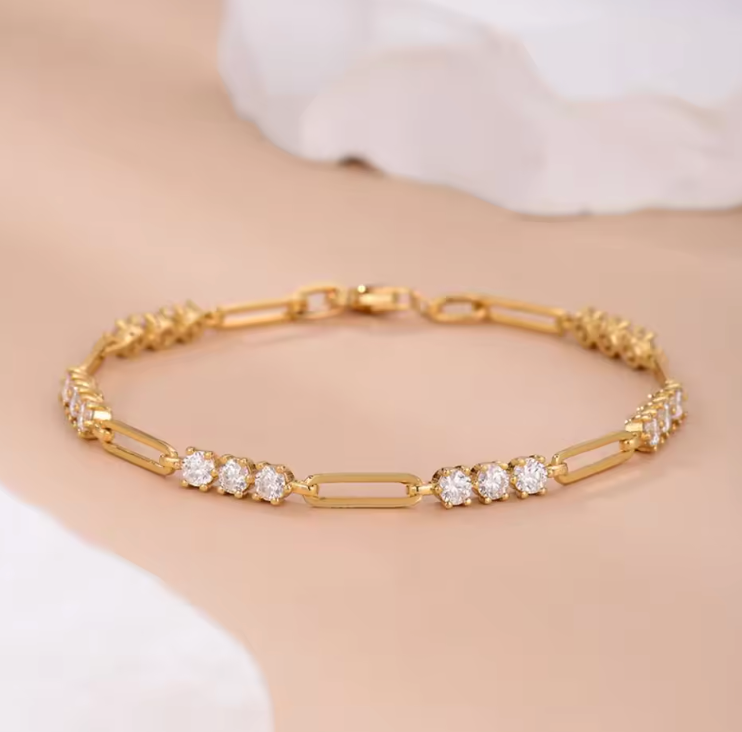 Moissanite Gold Bracelet