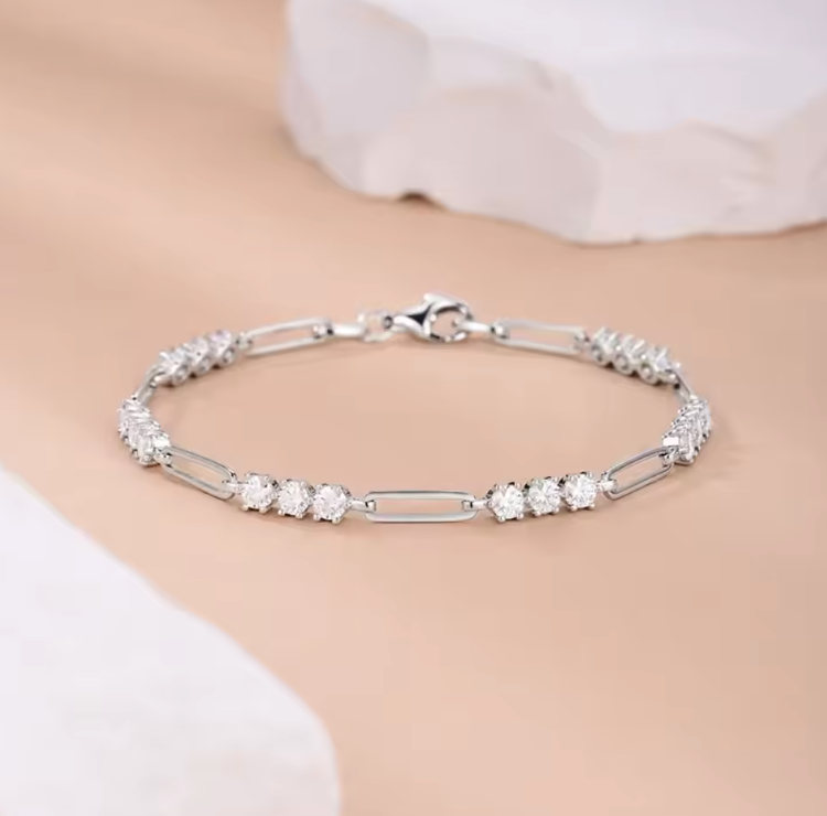 Moissanite Silver Bracelet